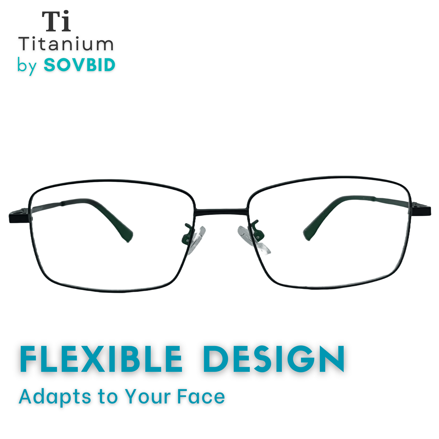 Titanium | Rectangle Full-Rim | Black | Medium | Unisex | 3010 Black