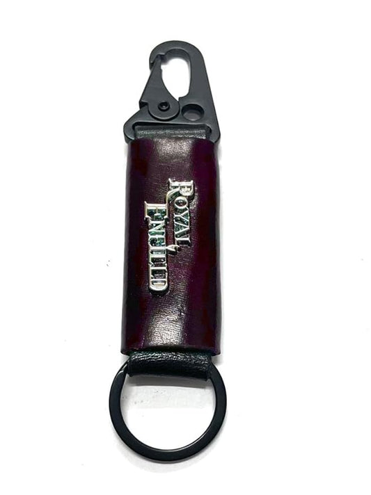 Car & Bike Leather Metal Ring Black Hook Keychain Combo Brown