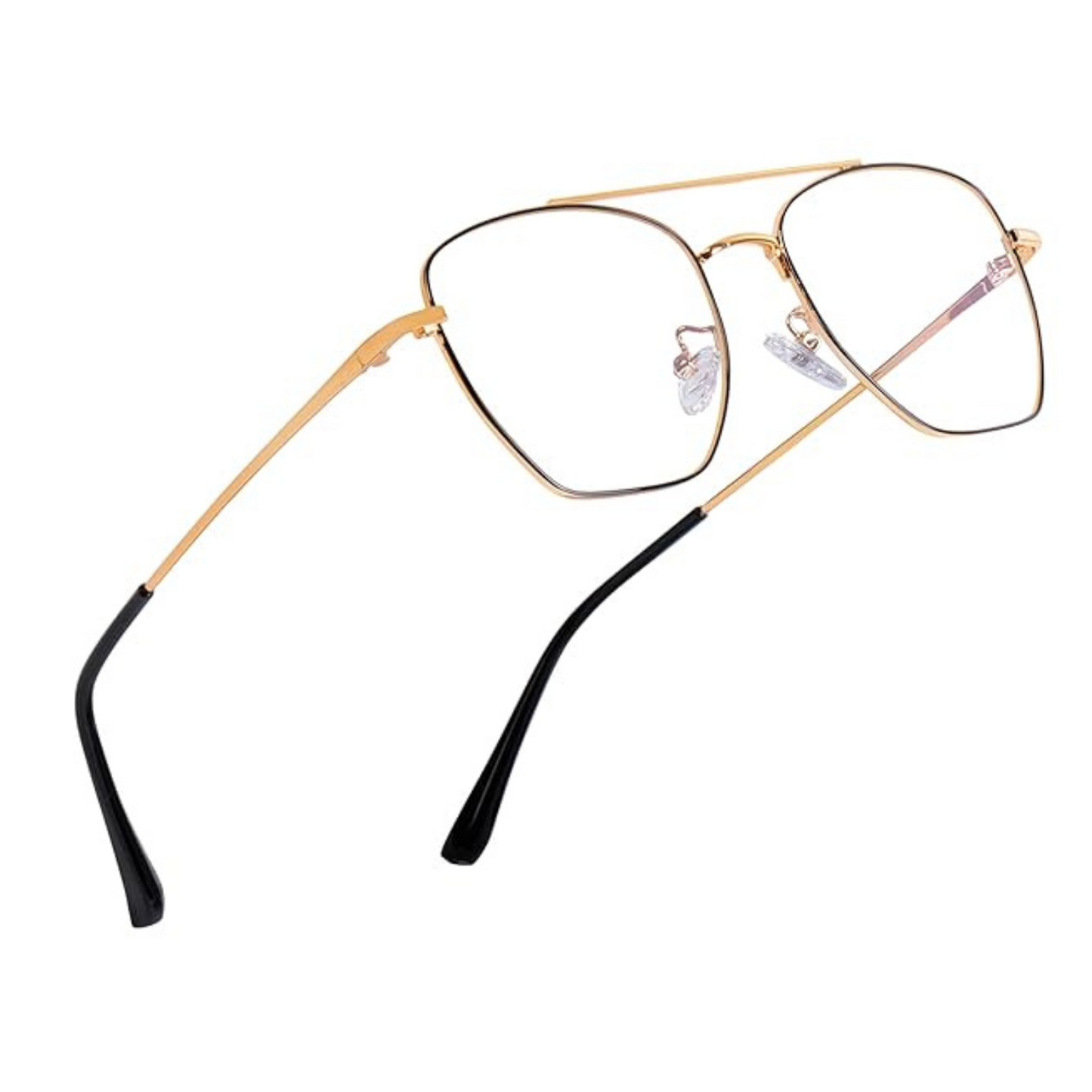 Blue-Cut Computer Glasses | Aviator | Oversized | Metal | Gold | 73005