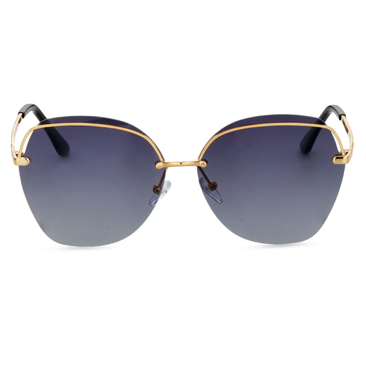 UV-Protected Women's Designer Fashion Sunglasses (82016 Black)