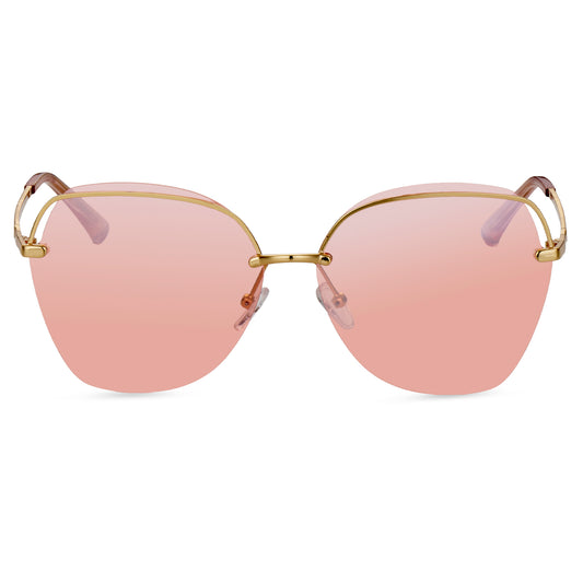 UV-Protected Women's Designer Fashion Sunglasses (82016 Pink)