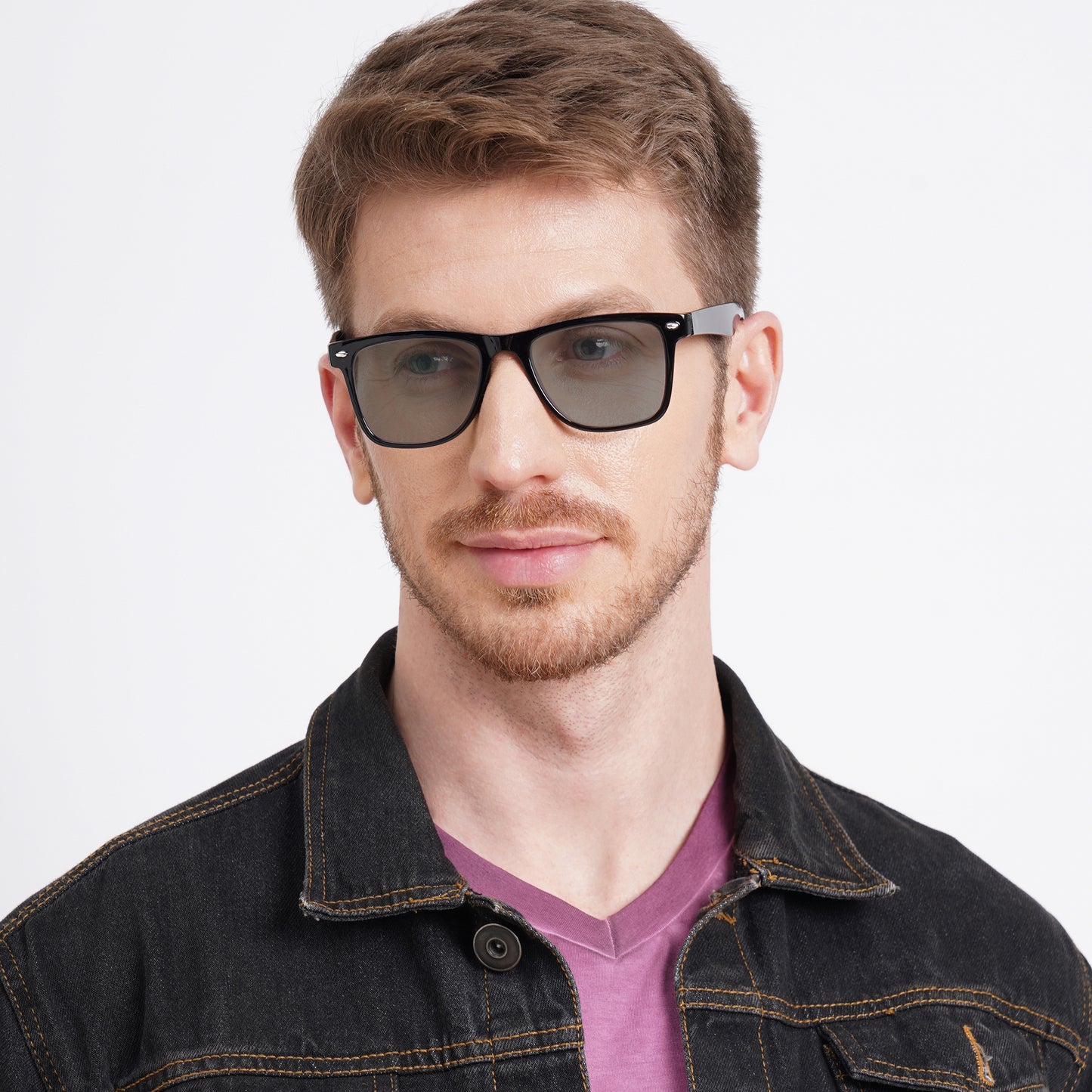 Photochromic Day & Night Computer Gaming Glasses + Sunglasses Unisex Wayfarer Eyewear (7979 Black)