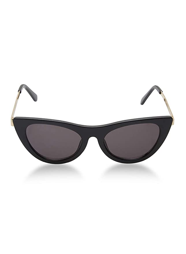 Cat Eye Women's Mirrored Fashion Sunglasses (5727 Black Gold Black)